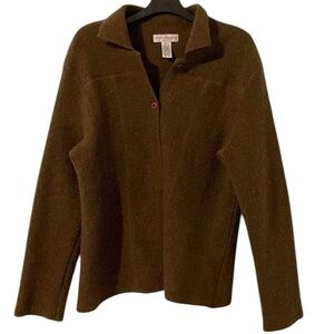 Vintage 100% Wool Evan-Picone Jacket. Pine Green w/Brown Buttons. XL-fits like L